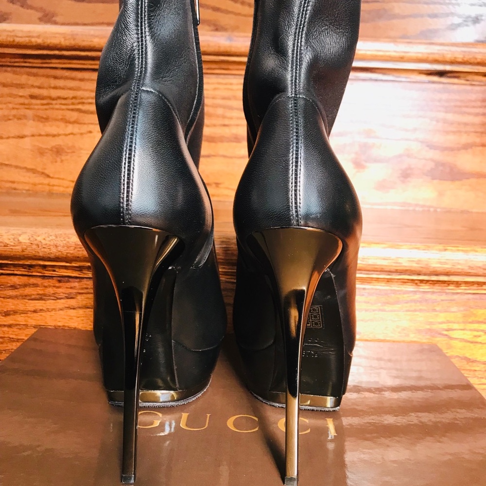 Gucci - Black Nappa Stretch Nero Boots/Bootie - Picture 3 of 8